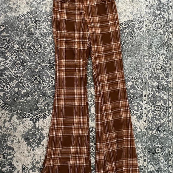 plaid flare pants - Picture 1 of 3